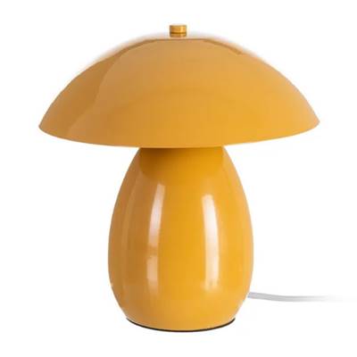 Grato lampe de table champignon gros socle métal jaune moutarde