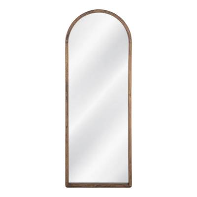 Ilena grand miroir arrondi en bois de paulonia foncé H160cm