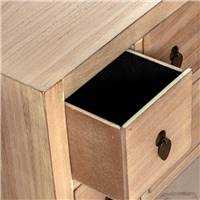 Komo meuble TV bois naturel 8 tiroirs 2 portes L130cm