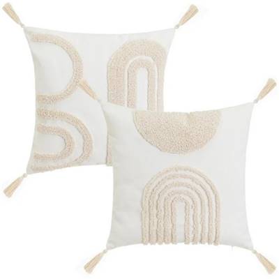 Arches coussin en polycoton motifs blanc arches 45x45cm