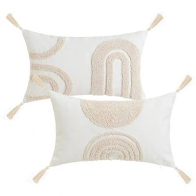 Arches coussin en polycoton motifs blanc arches 50x30cm