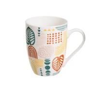 Tropic mug motifs feuilles et ronds