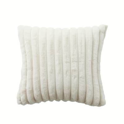 Century coussin en velours côtelé écru 45x45