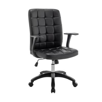 Luka chaise bureau en PU noir réglable à roulettes