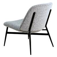 Alba fauteuil effet laine bouclette moucheté blanc noir