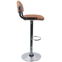 Isak chaise de bar réglable et pivotante en cuir synthétique marron H61