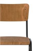 Glavo chaise de bar en bois et pieds métal noir H75