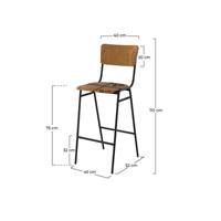 Glavo chaise de bar en bois et pieds métal noir H75