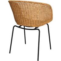 Zole chaise en résine tressée pieds métal noir