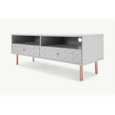 Hedra meuble TV gris et cuivre