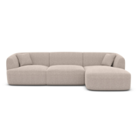 Gankeri canapé d'angle droit en tissu texturé beige