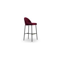 Nio tabouret de bar tissu bordeaux et métal noir