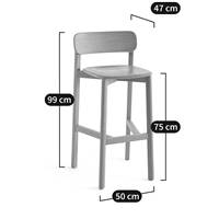 Baptistin chaise de bar chêne design