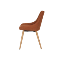 Bari chaise en tissu cognac pieds chêne