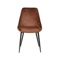 Bari chaise en velours marron