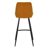 Bari chaise de bar velours côtelé jaune curry H74cm