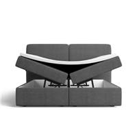 Bolabi lit boxspring 180x200 en tissu texturé gris anthracite