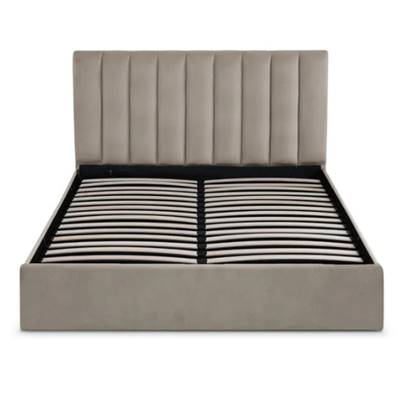Geson lit-coffre 160x200 en velours taupe