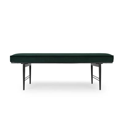 Ali banc en velours vert et métal noir