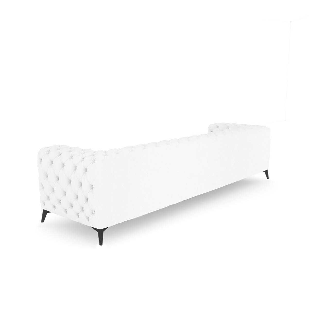 Bali canapé 3 places en cuir blanc et pieds noirs