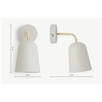 Norah applique murale gris chaud et laiton