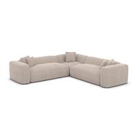 Malac canapé corner en tissu texturé beige