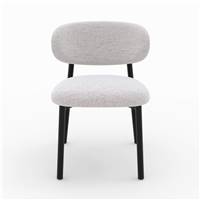 Lanca chaise en tissu gris clair chiné et métal noir