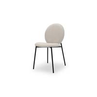 Roots chaise beige tendre et métal noir