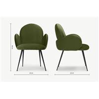 Bonnie chaise velours vert lierre
