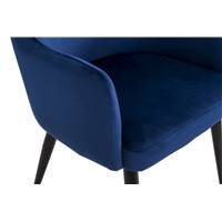 Dakota fauteuil en velours et en métal couleur bleu nuit