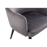 Dakota fauteuil en velours et en métal gris anthracite