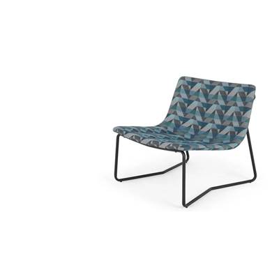 Lucierne fauteuil tisse tons de bleu et vert