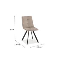 Tania chaise en velours et en métal couleur taupe