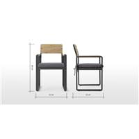 Topa chaise extérieur acacia et gris