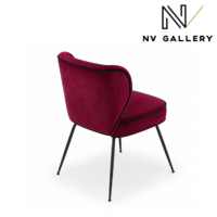Valo chaise velours rouge et métal noir