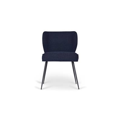 Valo chaise en tissu bouclé bleu nuit