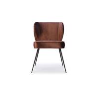 Valo chaise velours marron et métal noir