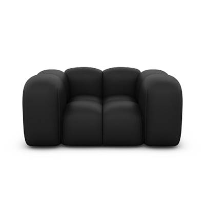 Cotton fauteuil 1 places en cuir noir