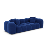 Cotton canapé 3 places convertible lit en velours bleu