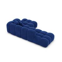 Cotton canapé salon angle droit en velours bleu foncé