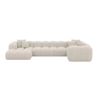 Cotton canapé panoramique angle gauche en tissu bouclé toffe