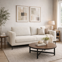 Marko canapé 3 places chiné bouclette grège