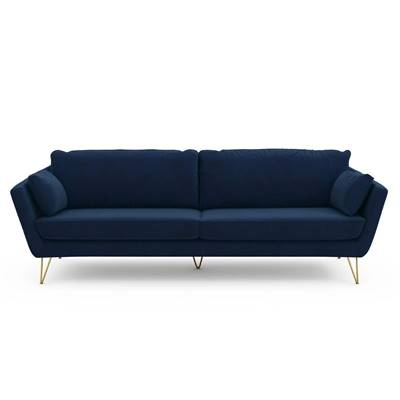 Aliénor canapé 5 places en velours bleu nuit