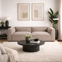 Basil canap� 3 places en velours taupe