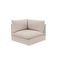 Friendly canapé modulable avec pouf en tissu texturé écru