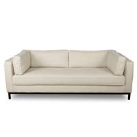 Lalou canapé 3 places en tissu beige et métal noir