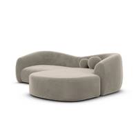 Rico canapé d'angle droit en velours beige foncé