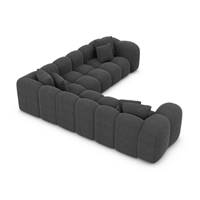 Cotton canapé corner en tissu texturé gris anthracite