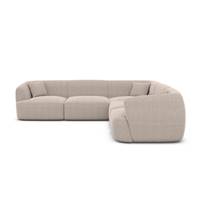 Gankeri canapé corner en tissu texturé beige
