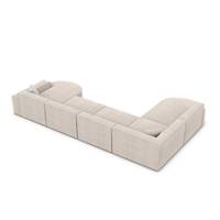 Onys canapé panoramique angle droit en tissu texturé beige